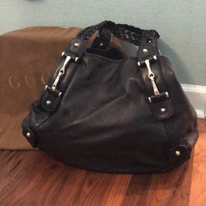 Black leather Gucci handbag